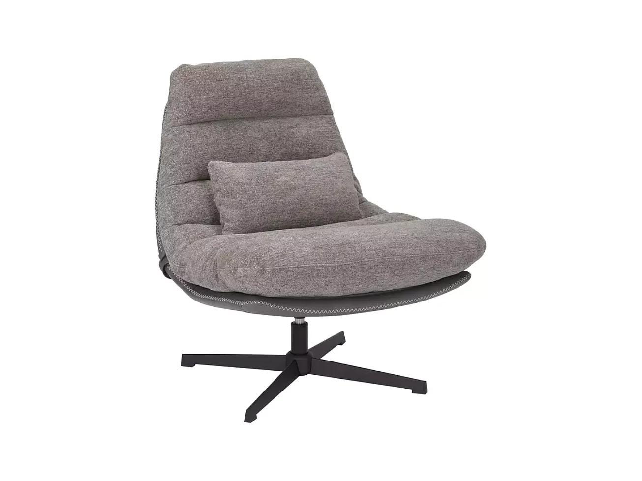 Fauteuil pivotant à 360° en éco-cuir et tissu gris SODALITE