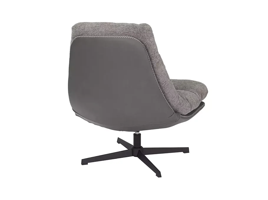 Poltrona girevole a 360° SODALITE in ecopelle e tessuto grigio