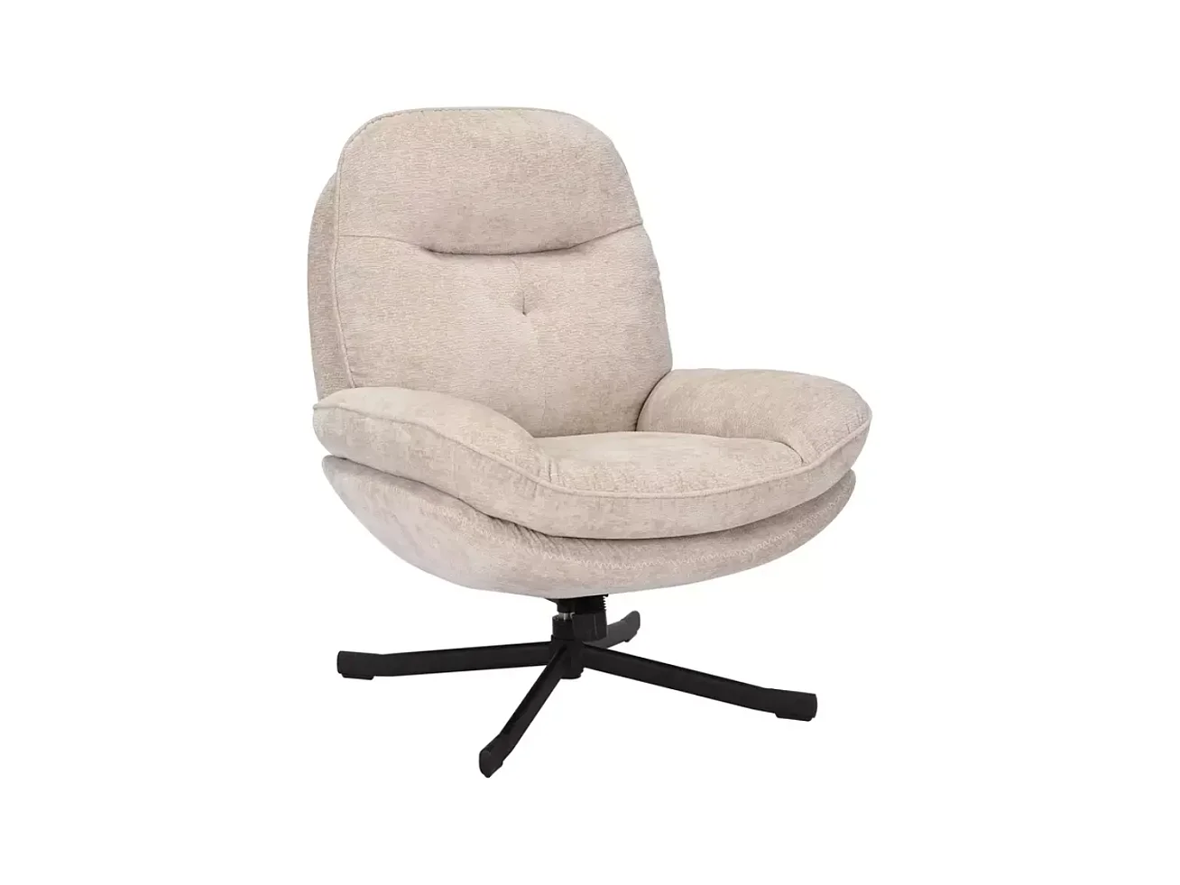 Fauteuil pivotant à 360° en tissu moelleux sans accoudoirs couleur beige ZALKA