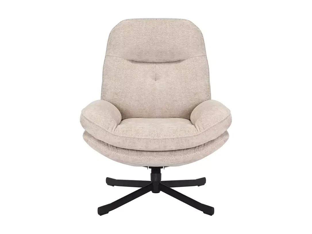 Fauteuil pivotant à 360° en tissu moelleux sans accoudoirs couleur beige ZALKA