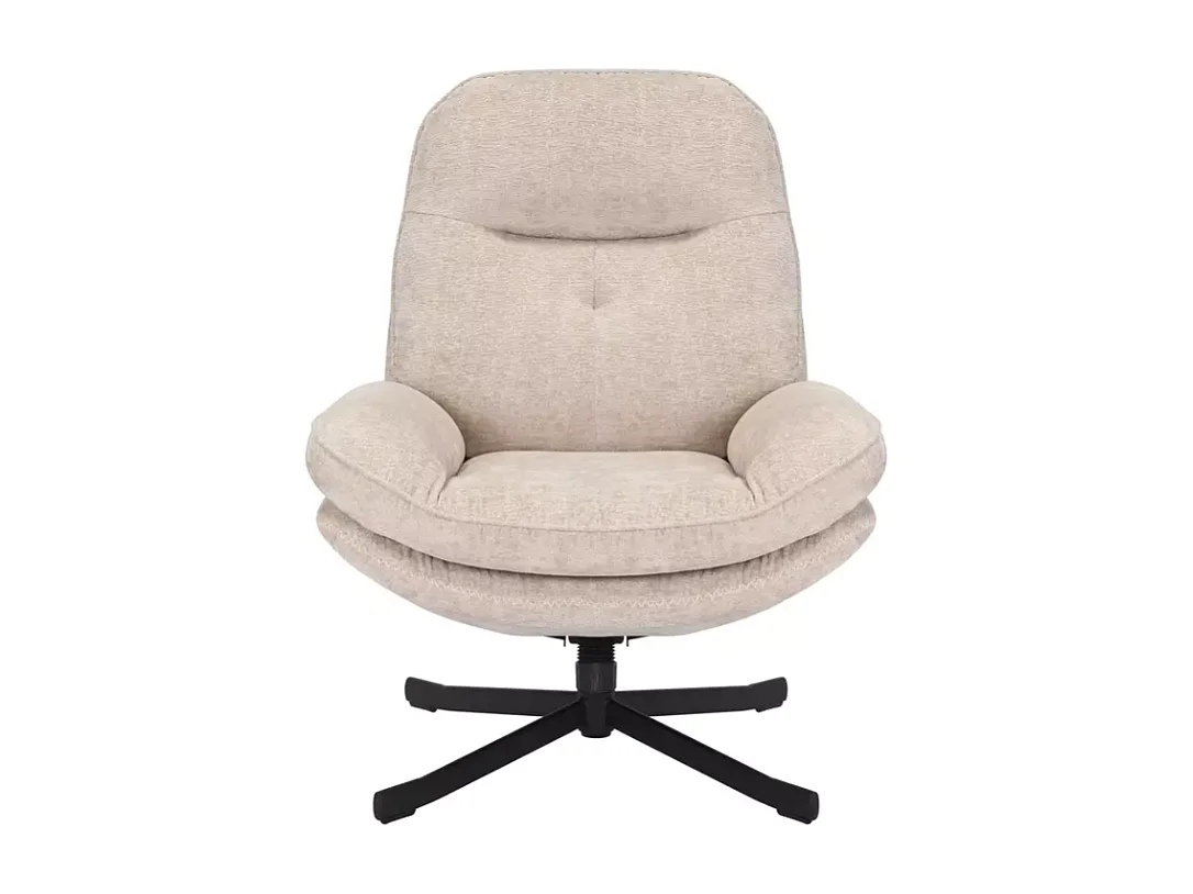 Fauteuil pivotant à 360° en tissu moelleux sans accoudoirs couleur beige ZALKA