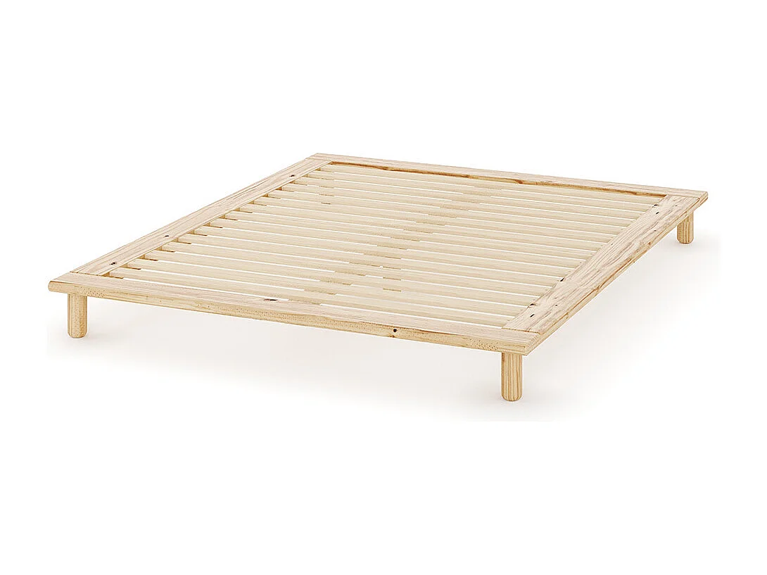 Lit 2 places futon 160x200 cm bois massif blanc PAOLO