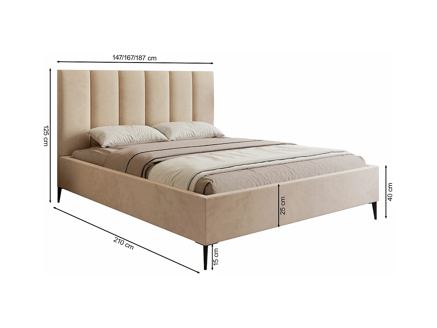 Lit coffre - 160x200 cm - en tissu velours vert foncé - MASEGO