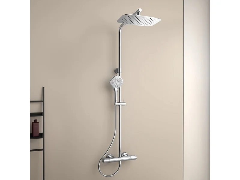Colonne de douche thermostatique IDEAL STANDARD Ceratherm T100 + microfibre