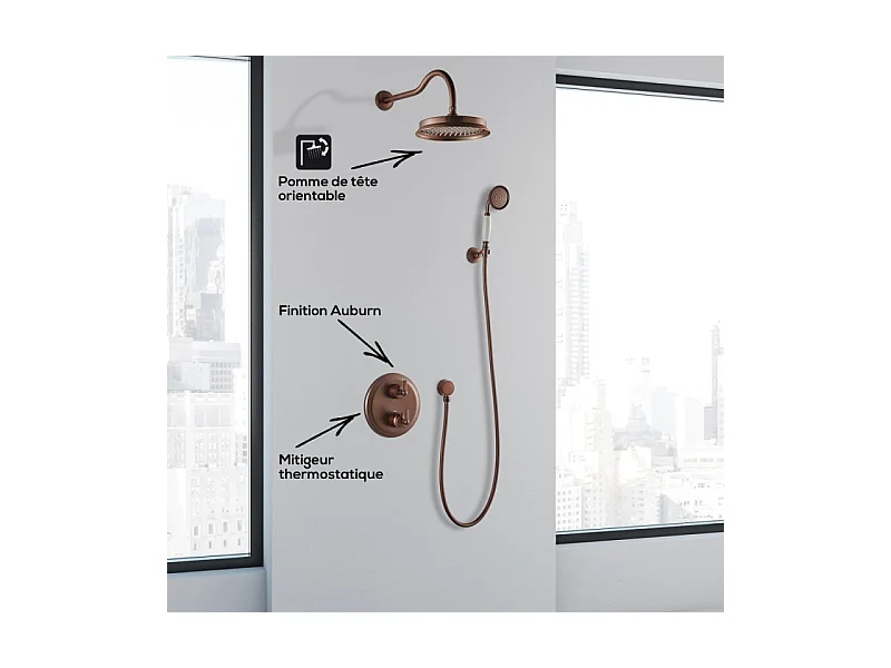 Robinet douche encastrable rétro Paini Lady's auburn