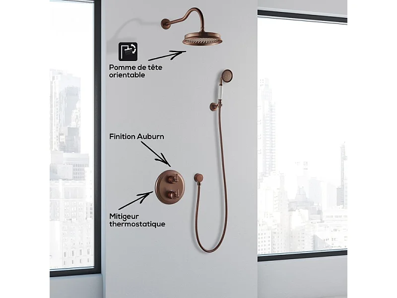 Robinet douche encastrable rétro Paini Lady&#039;s auburn