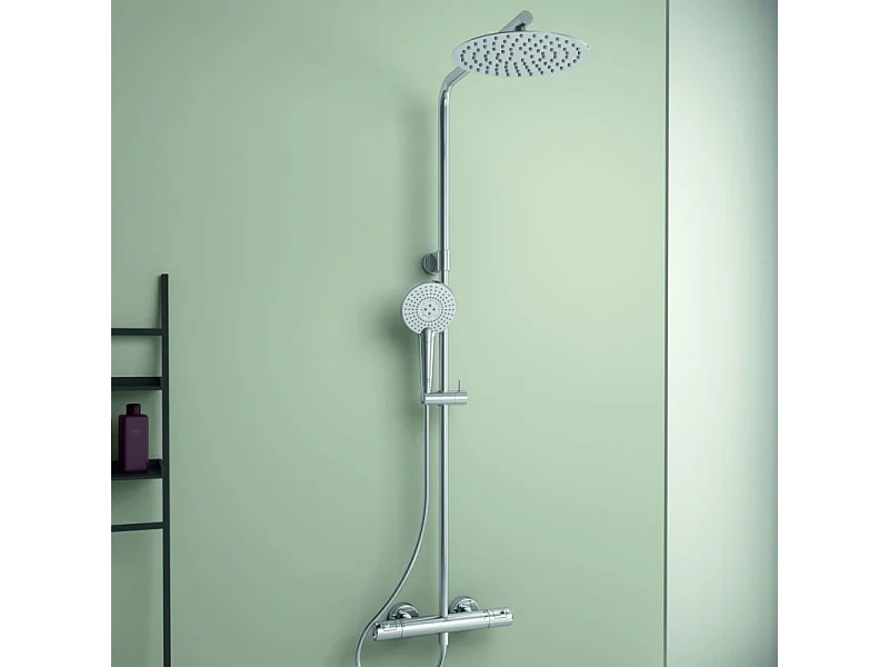 Colonne douche IDEAL STANDARD téléscopique Ceratherm T50  + Nettoyant BRIOCHIN Ecocert