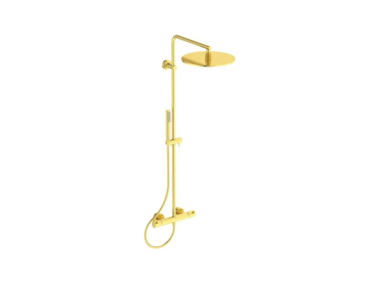 Colonne douche thermostatique IDEAL STANDARD Ceratherm T125 or brossé + Nettoyant BRIOCHIN Ecocert