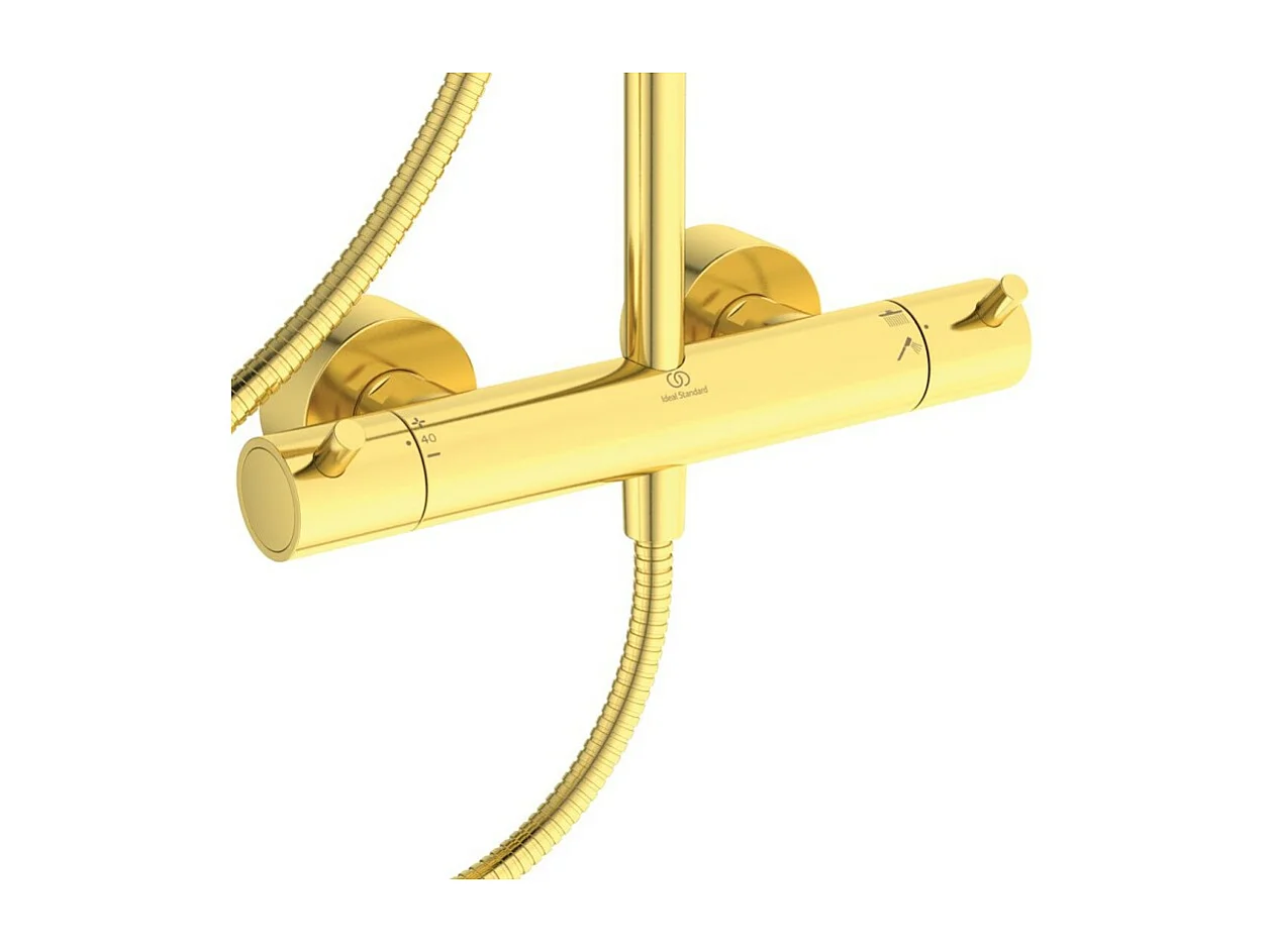 Colonne de douche thermostatique IDEAL STANDARD Ceratherm T125 or brossé