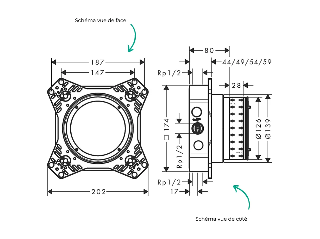 HANSGROHE iBox universal 2 cuerpo empotrado