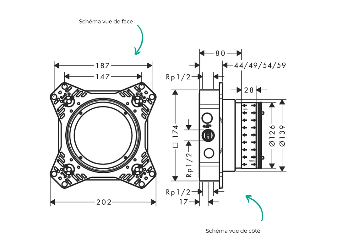 Corps d'encastrement HANSGROHE iBox universal 2