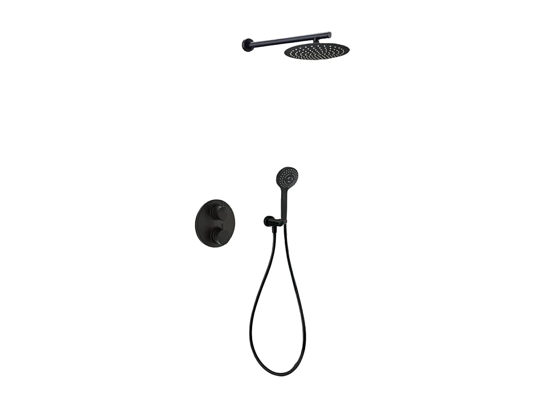 Colonne de douche encastrée ronde PAINI Ruby Noir Mat