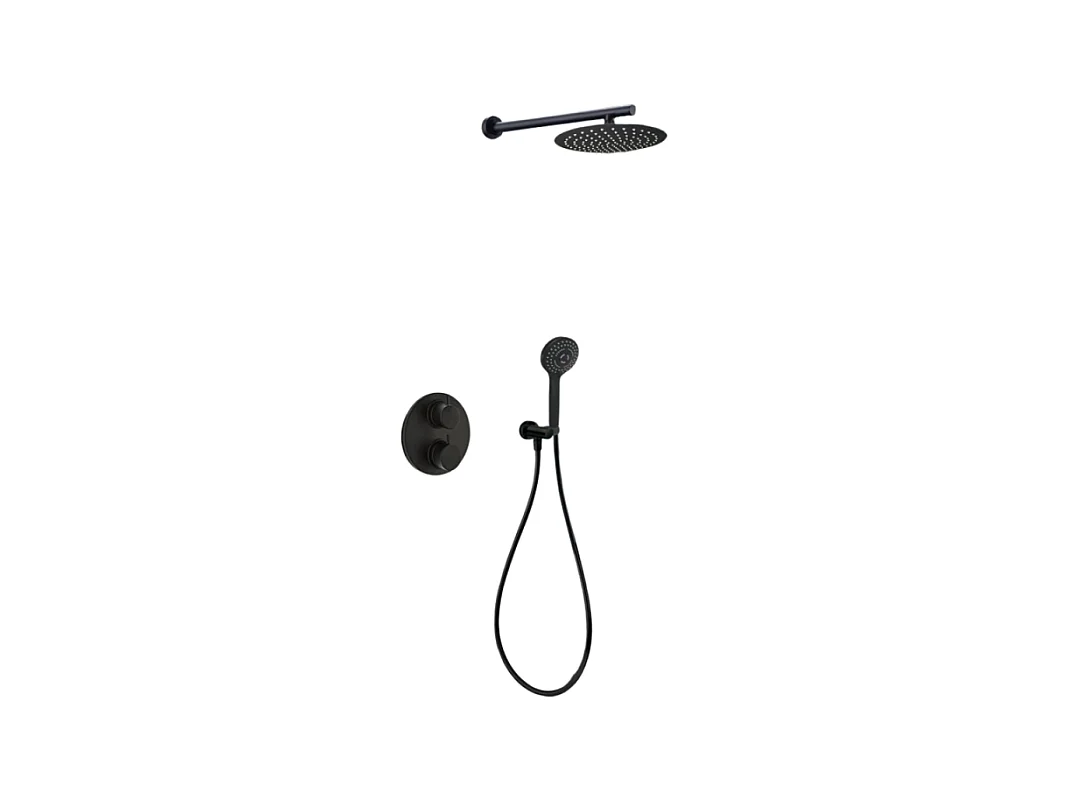 Colonne de douche encastrée ronde PAINI Ruby Noir Mat