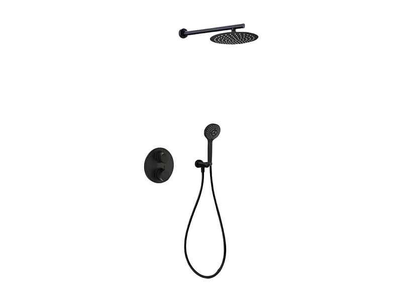 Colonne de douche encastrée ronde PAINI Ruby Noir Mat