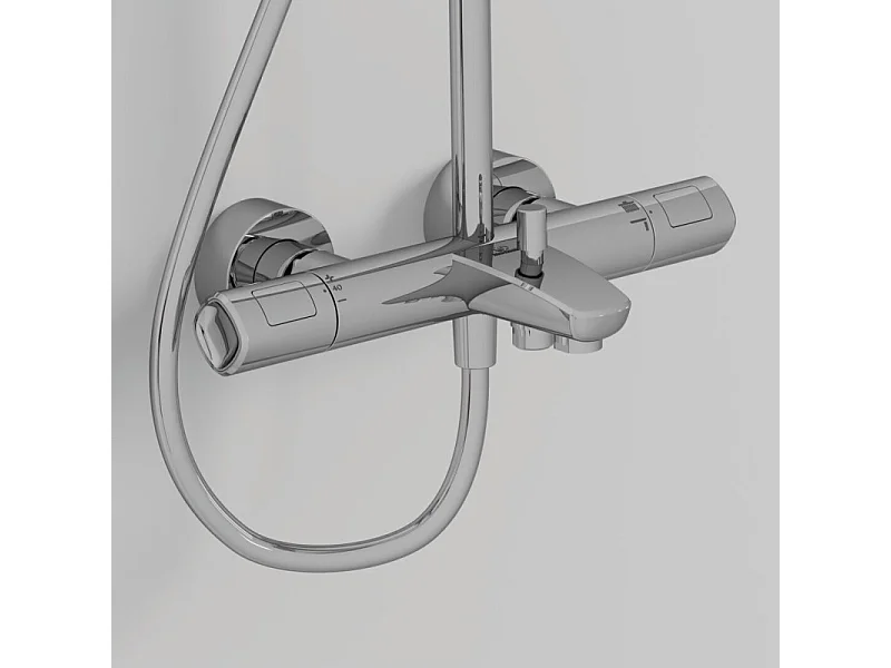 Colonne bain douche thermostatique IDEAL STANDARD téléscopique Ceratherm T100 + microfibre