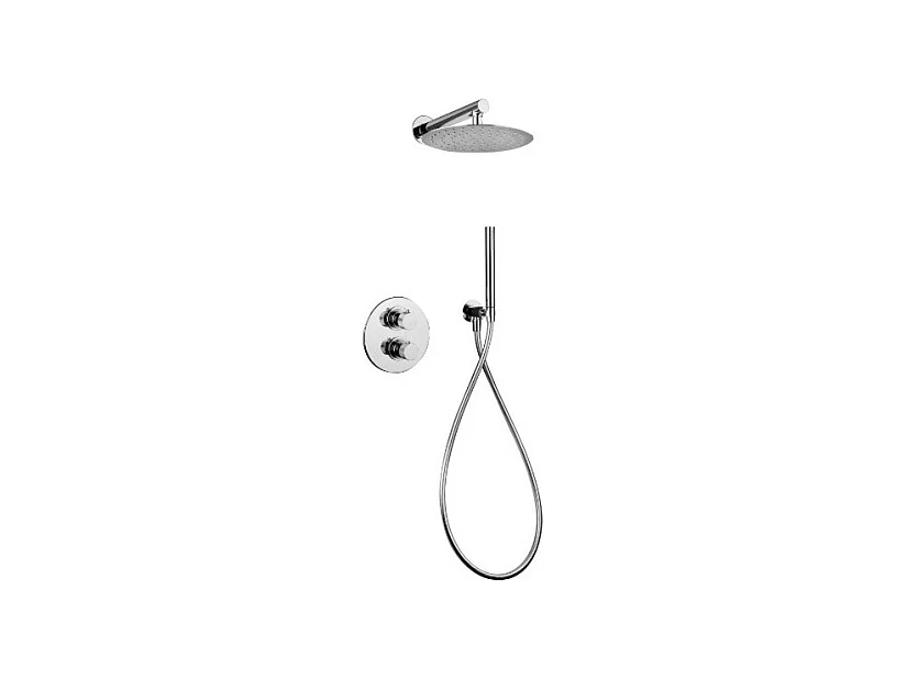 Païni : Ensemble thermostatique à encastrer Rain Light Techno Cromo