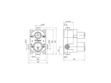 Païni : Ensemble thermostatique à encastrer Rain Light Techno Cromo
