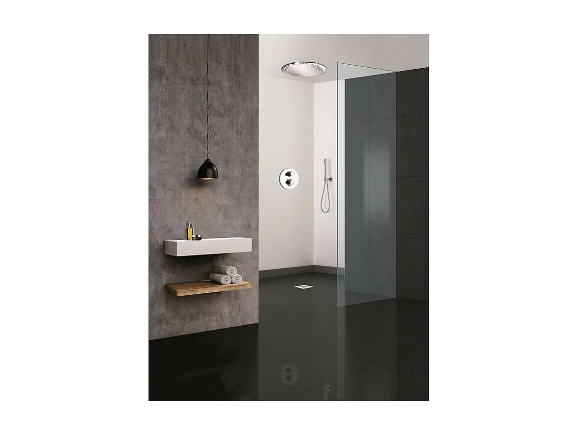 Païni : Ensemble thermostatique à encastrer Rain Light Techno Cromo