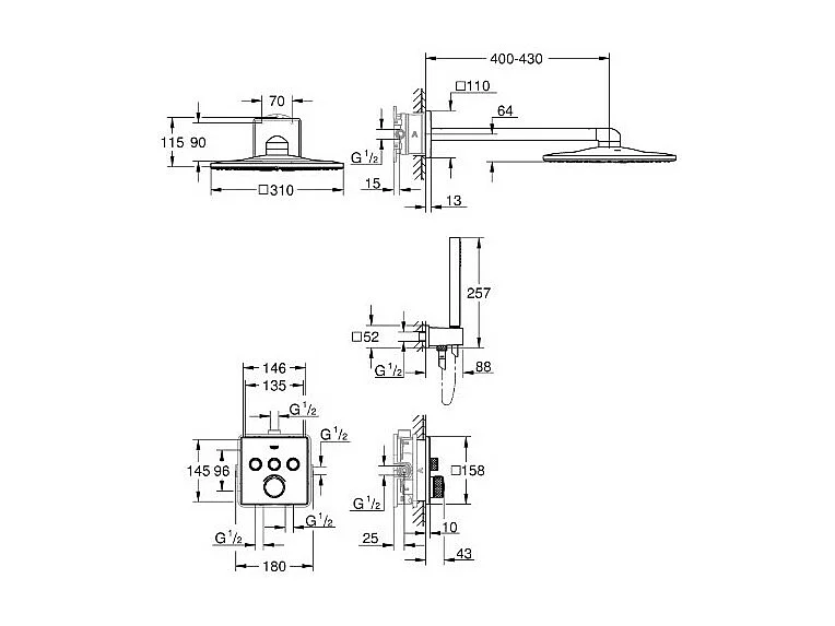 GROHE - Set de ducha mecánico SmartControl 34712000