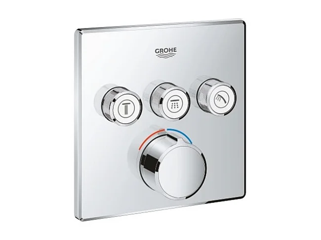 Colonne de douche encastrée thermostatique GROHE Grotherm SmartControl Douchette Euphoria Cube chromé