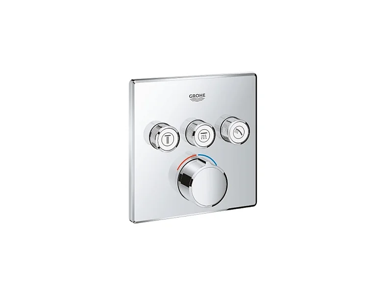 Columna de ducha empotrada termostática GROHE Grotherm SmartControl con teleducha cromada Euphoria Cube