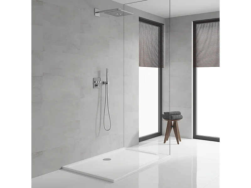 Columna de ducha empotrada termostática GROHE Grotherm SmartControl con teleducha cromada Euphoria Cube