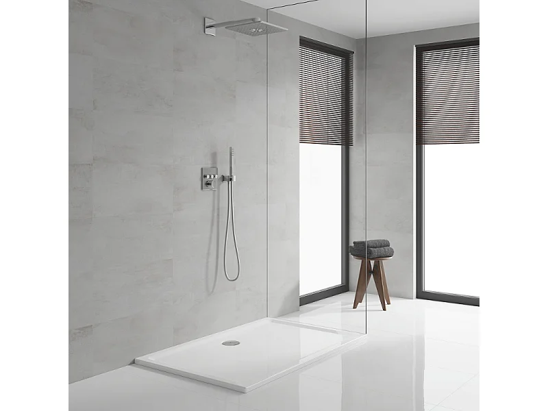 Columna de ducha empotrada termostática GROHE Grotherm SmartControl con teleducha cromada Euphoria Cube