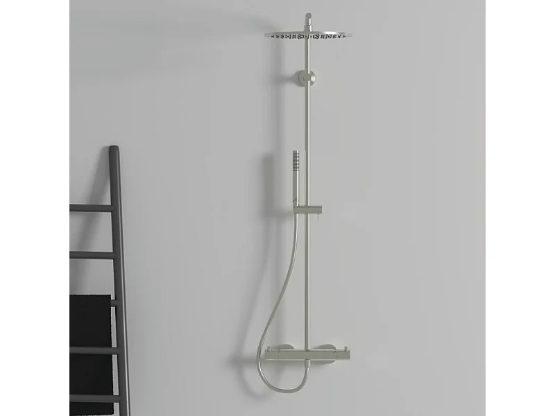 Colonne de douche thermostatique IDEAL STANDARD Ceratherm T125 gris orage + microfibre