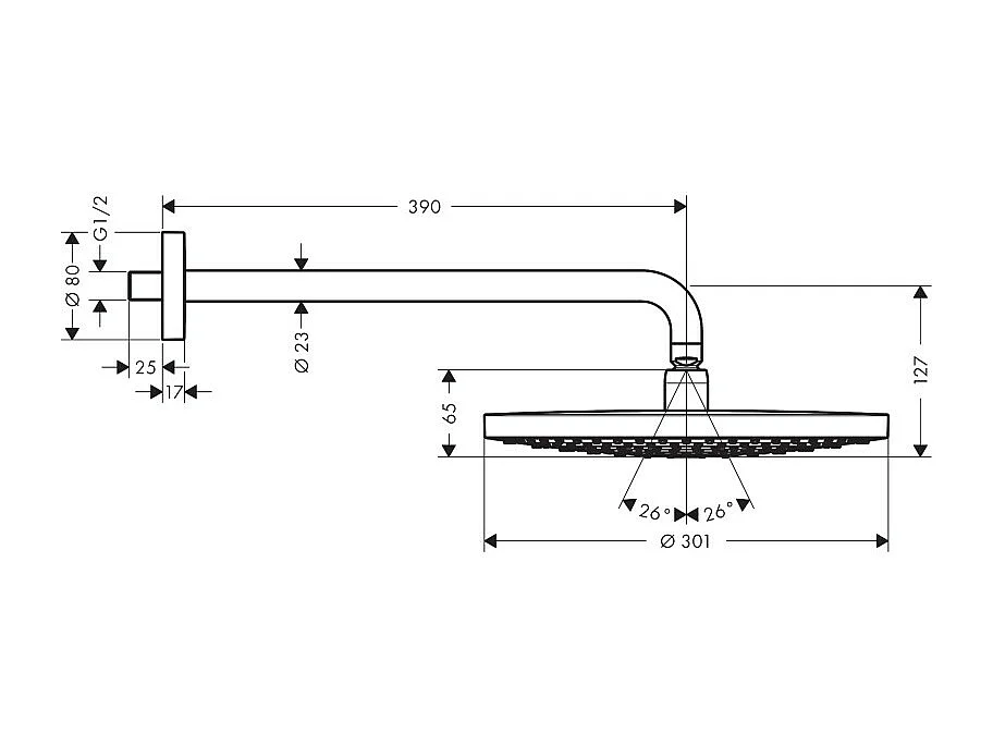 HANSGROHE Douche de tête Raindance Select S 300 2 jets avec bras de douche blanc chromé