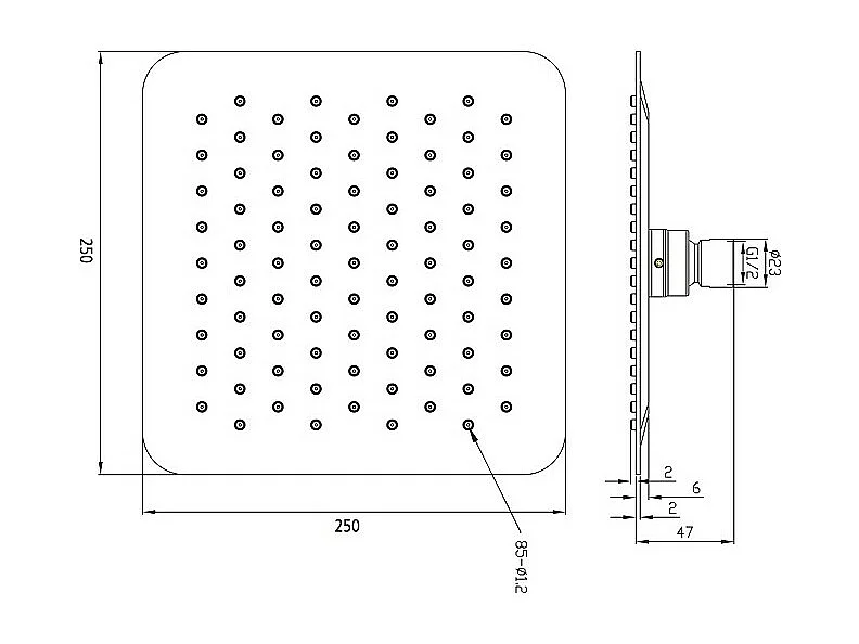 Païni - Colonne de douche Tank 250 x 250 Païni