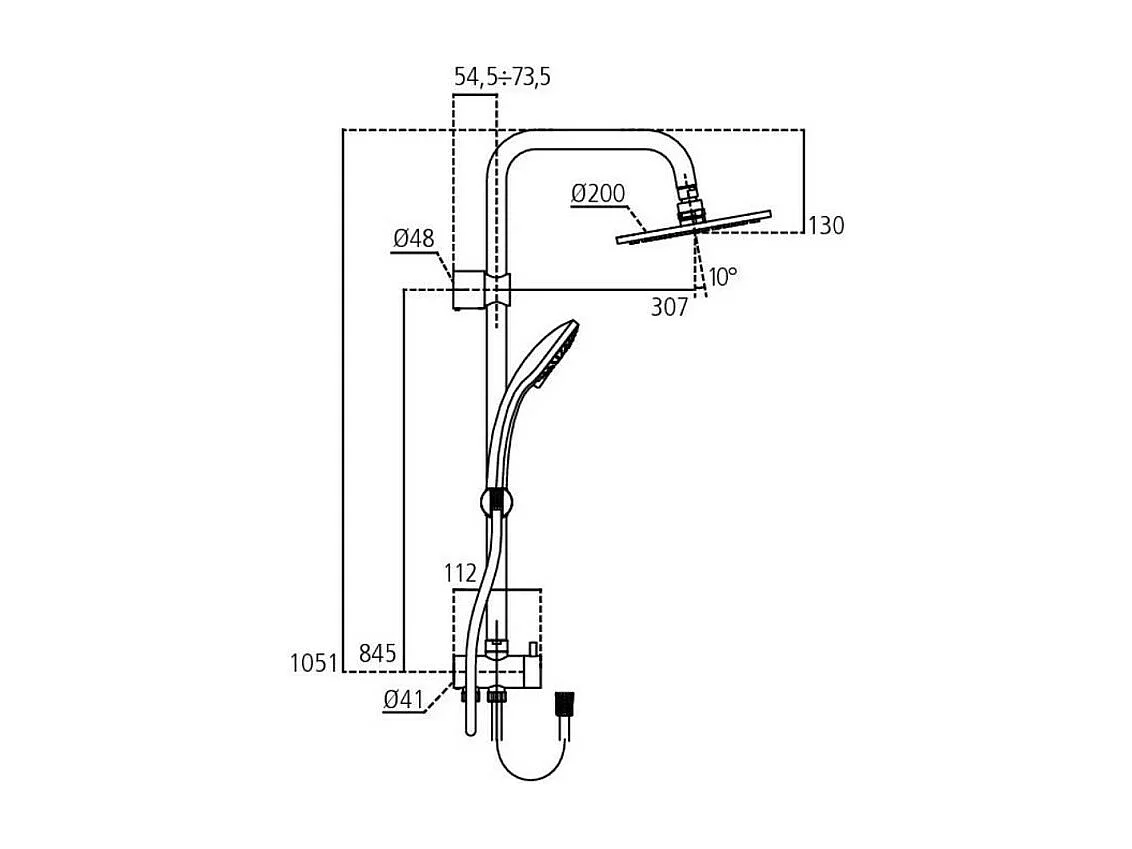 Colonne de douche ou bain douche sans mitigeur IDEAL STANDARD Idealrain chrome