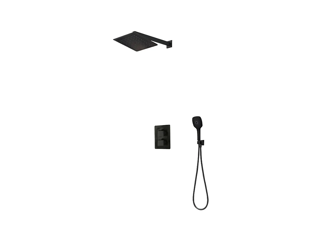 Colonne de douche encastrée carré PAINI Ruby Noir Mat