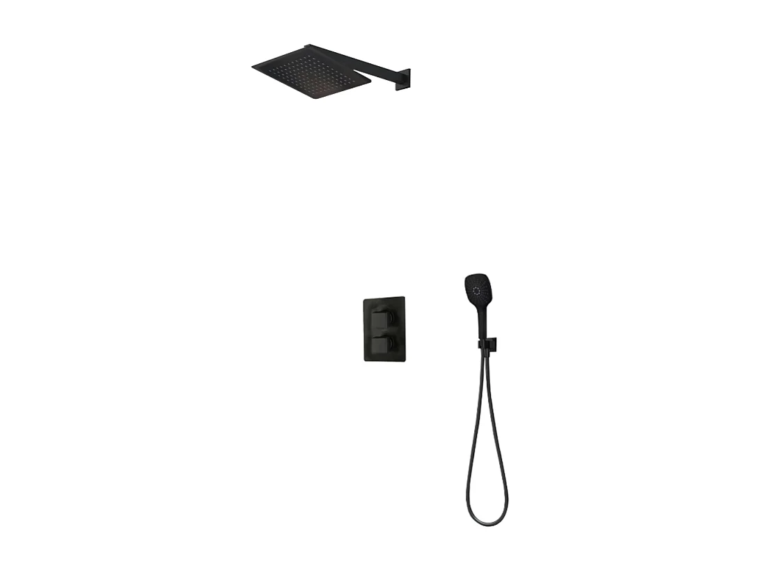 Colonne de douche encastrée carré PAINI Ruby Noir Mat