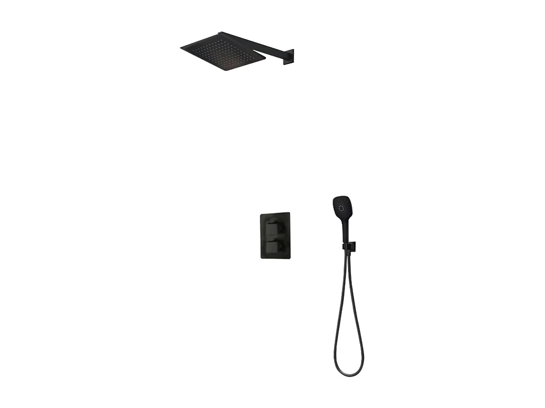 Colonne de douche encastrée carré PAINI Ruby Noir Mat