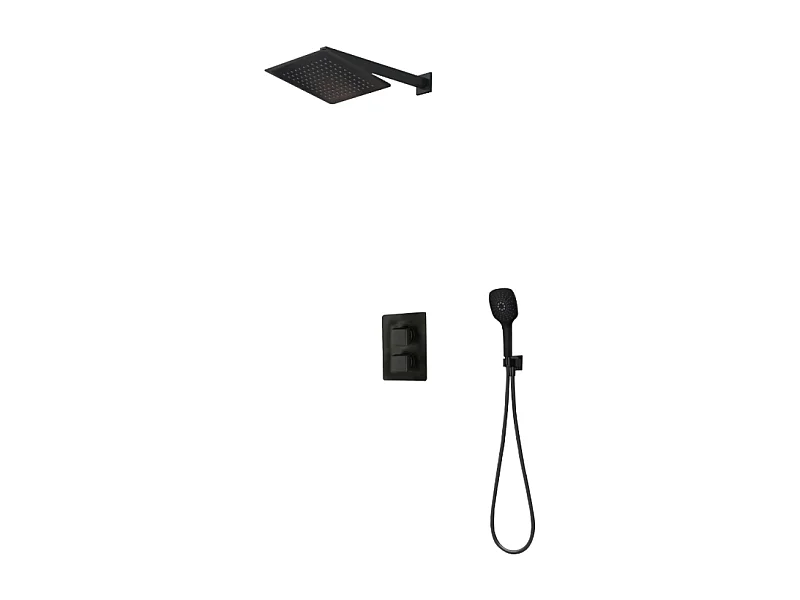 Colonne de douche encastrée carré PAINI Ruby Noir Mat