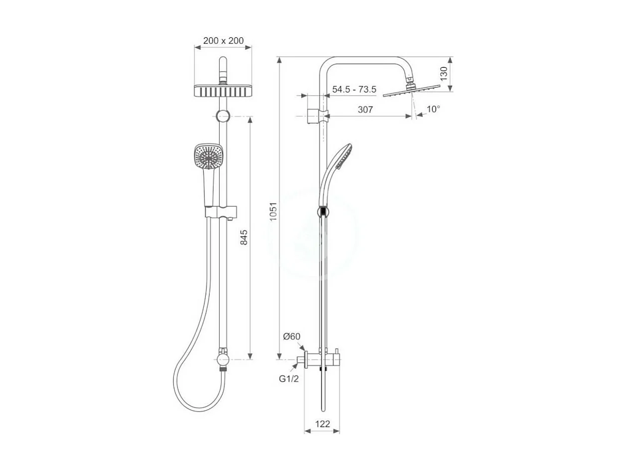 Colonne douche IDEAL STANDARD Idealrain cube chrome + Nettoyant BRIOCHIN Ecocert