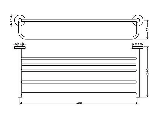 HANSGROHE Toallero cromado multibarras Logis Universal