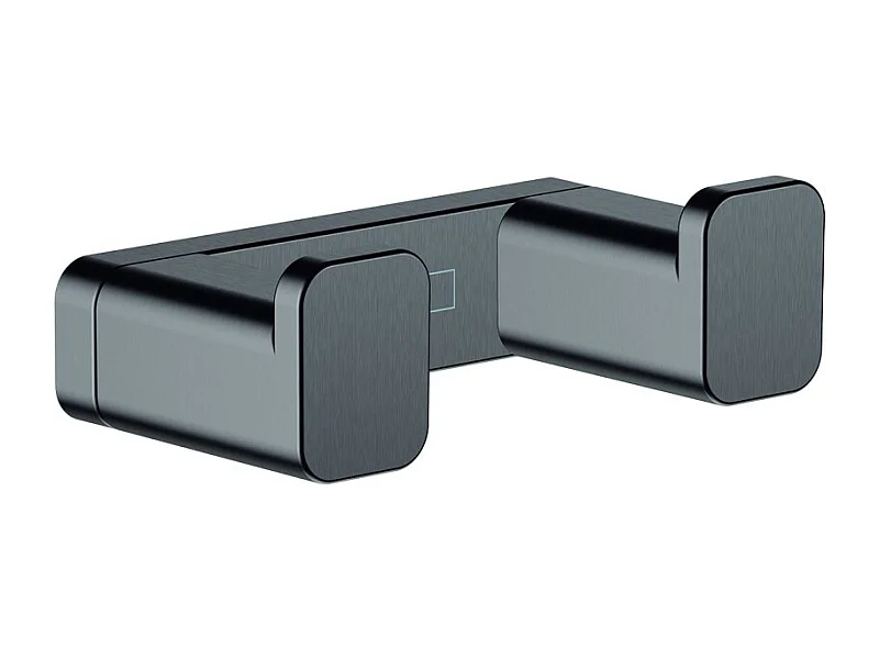 HANSGROHE Gancho doble negro cromo cepillado AddStoris
