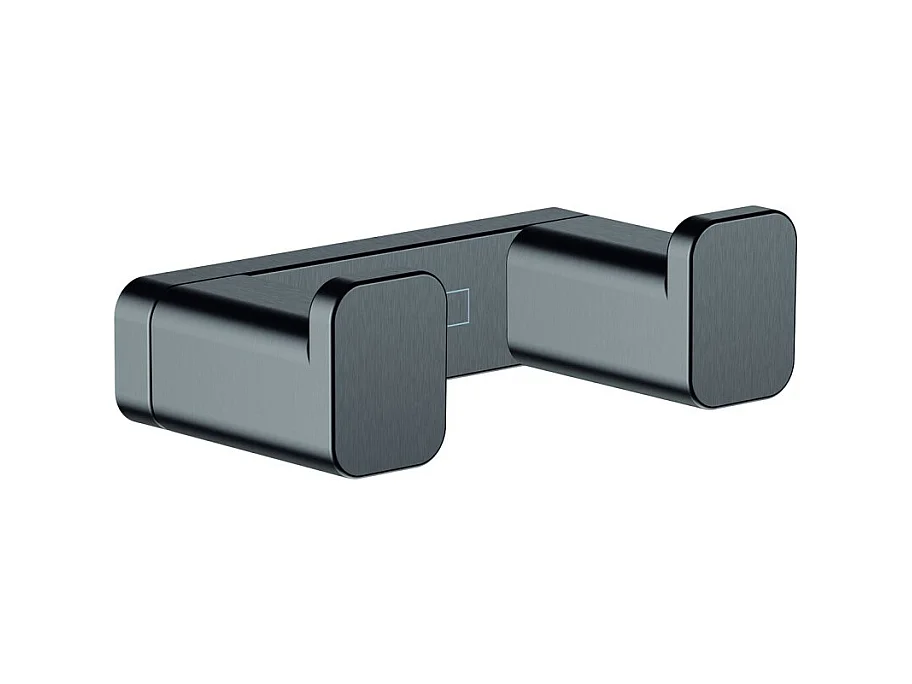 HANSGROHE Gancho doble negro cromo cepillado AddStoris