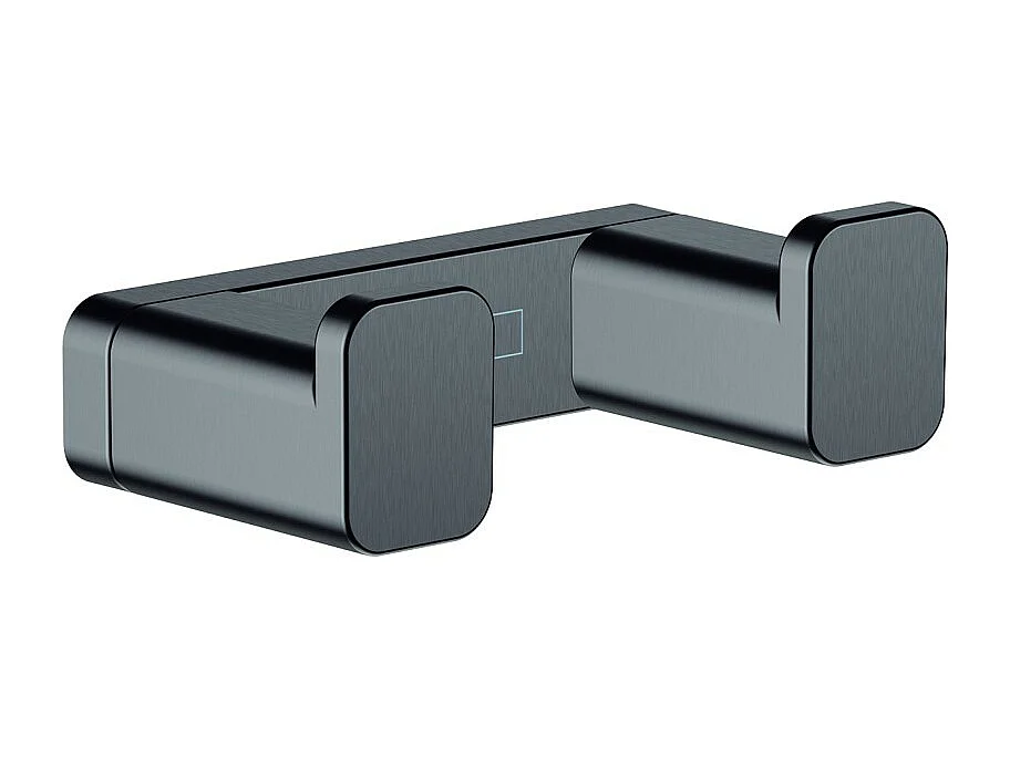 HANSGROHE Gancho doble negro cromo cepillado AddStoris