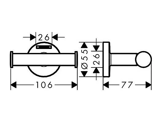 HANSGROHE Toallero cromado con doble gancho Logis Universal