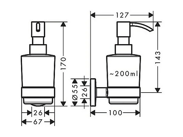HANSGROHE Distributeur de savon liquide chromé Logis Universal