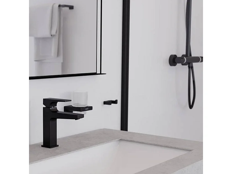 HANSGROHE Crochet double noir mat AddStoris