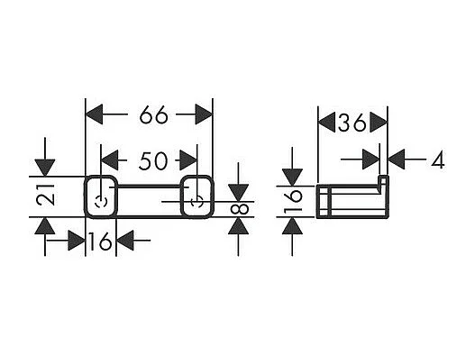 HANSGROHE Gancho doble bronce cepillado AddStoris