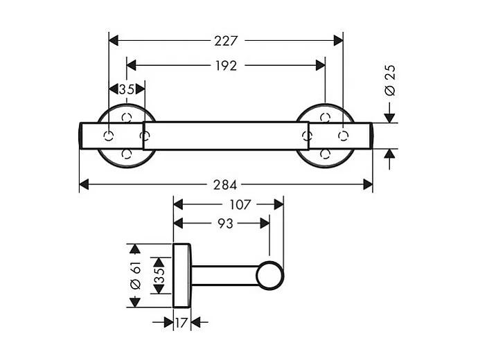 HANSGROHE Repose-pied HANSGROHE Comfort chromé