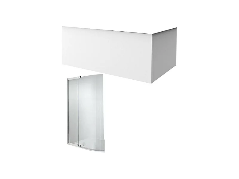 Tablier bain pour baignoires rectangulaires installation angle 180 x 90 x 60cm Blanc Mat + Pare bain Malice JACOB DELAFON