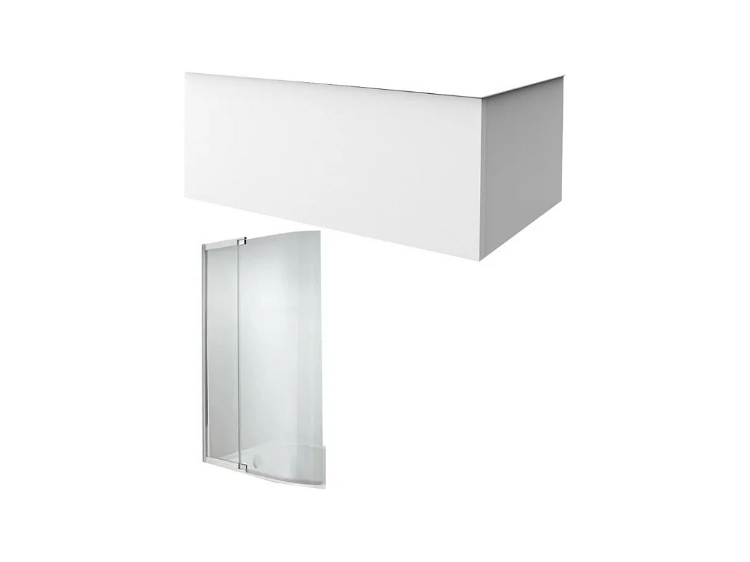 Tablier bain pour baignoires rectangulaires installation angle 180 x 90 x 60cm Blanc Mat + Pare bain Malice JACOB DELAFON