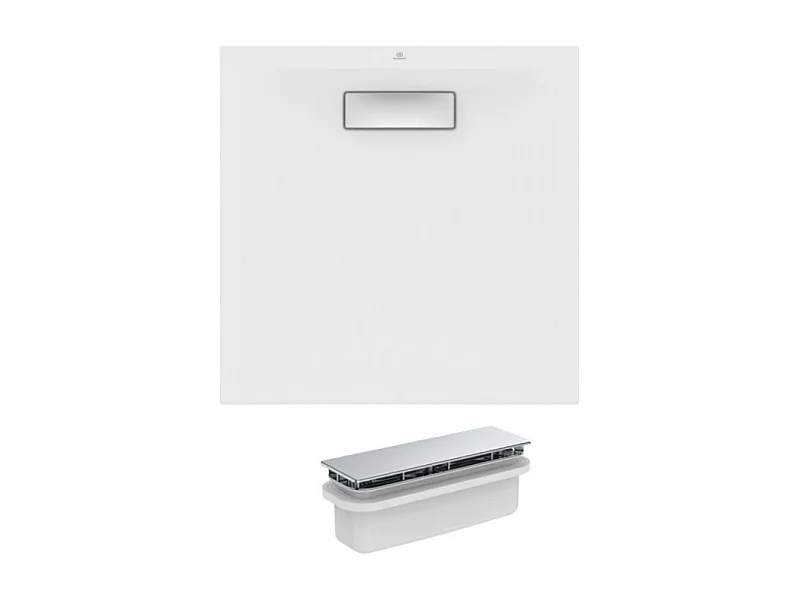 IDEAL STANDARD Receveur  70 X 70 Ultra Flat New acrylique carre blanc mat bonde incluse