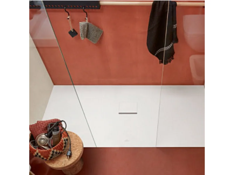 Receveur antidérapant 120 x 80 VILLEROY ET BOCH Squaro Infinity quaryl rectangle gris