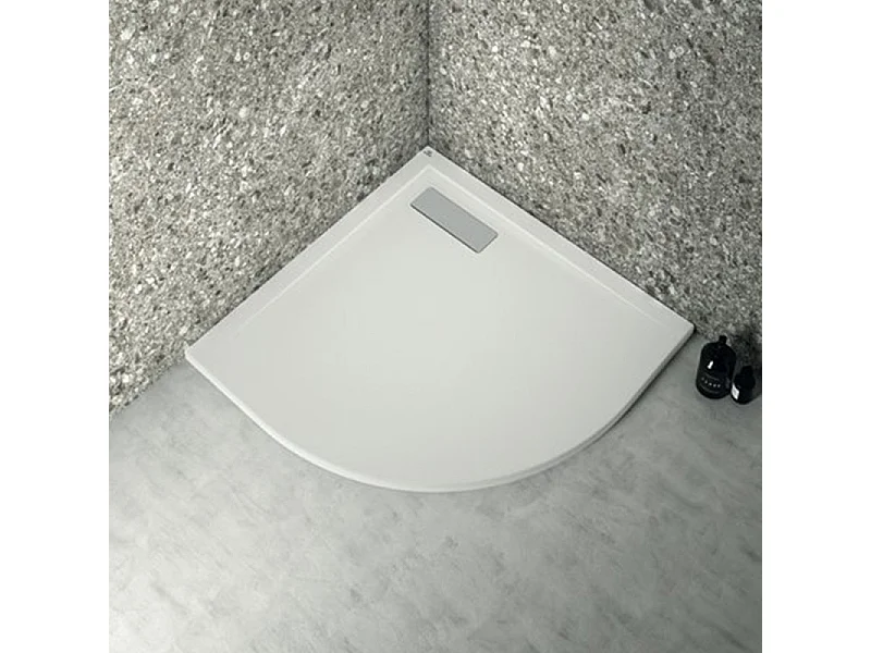 IDEAL STANDARD Receveur antidérapant 80 X 80 Ultra Flat New acrylique quart de rond blanc bonde incluse